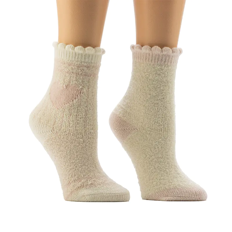 Damen-Socken mit Scalop Welt-Jacquard-Motiv
