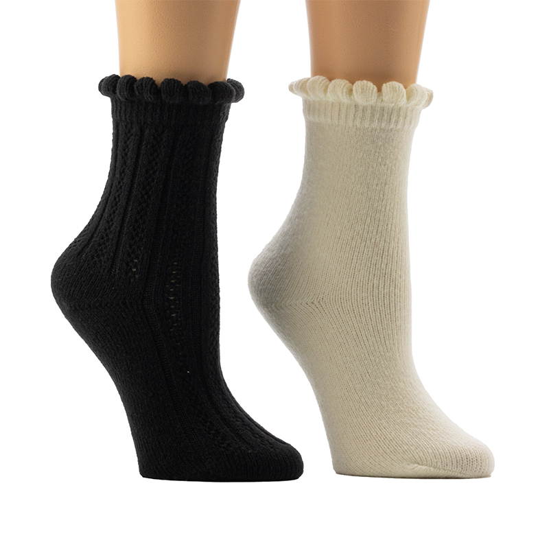 Damensocken Scallop Welt Cozy Home