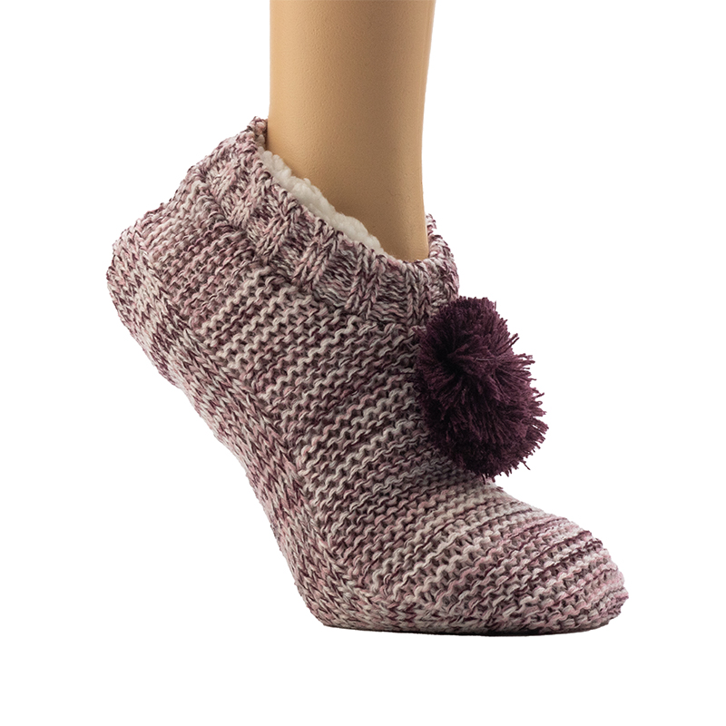 3-Farben-Spacedye-Fitted-Snug-Roving-Heimsocken mit Zopfmuster für Damen