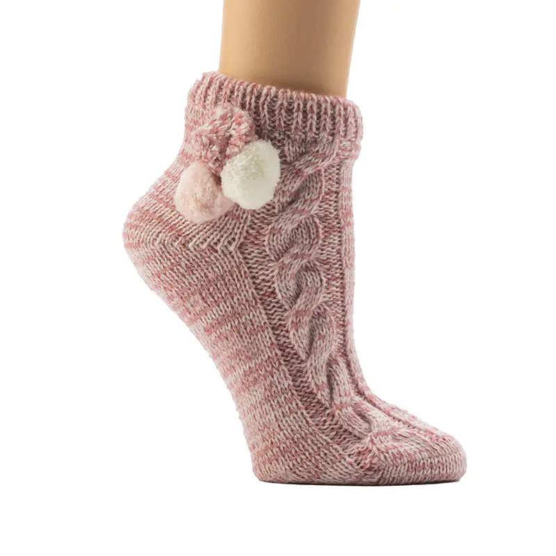 Dreifarbige Twist-Bodensocken für Damen