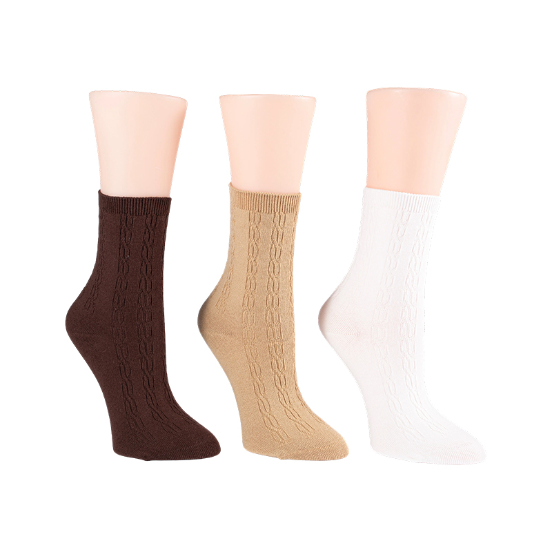 Damensocken mit Zopfmuster
