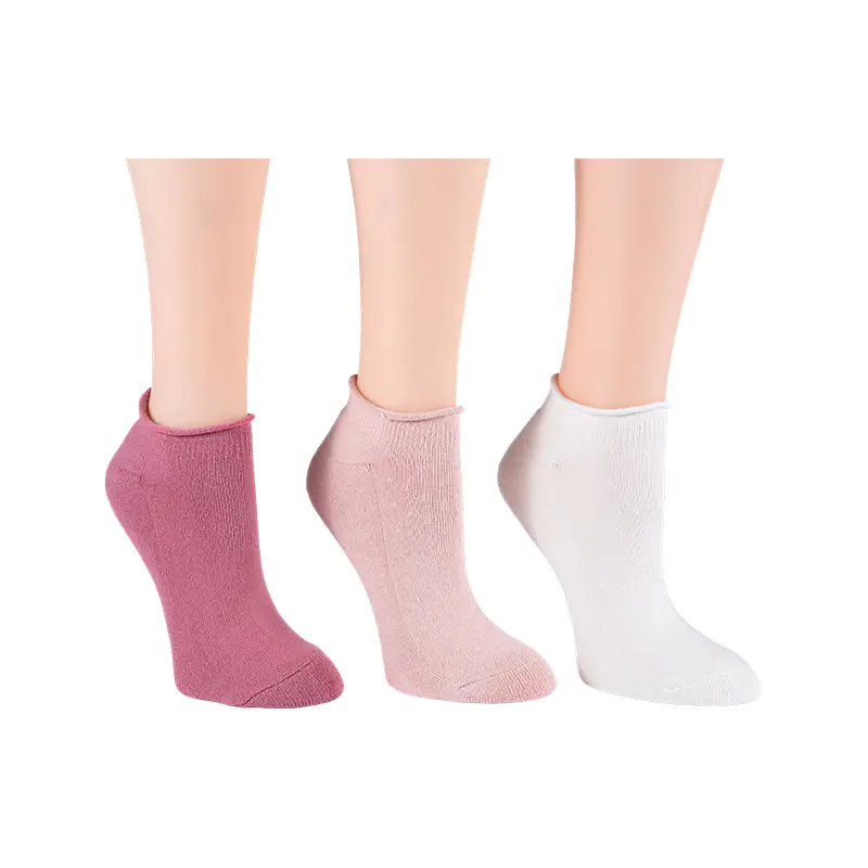 Roll Top Dot Half Cushion No Show 3ppk Socken