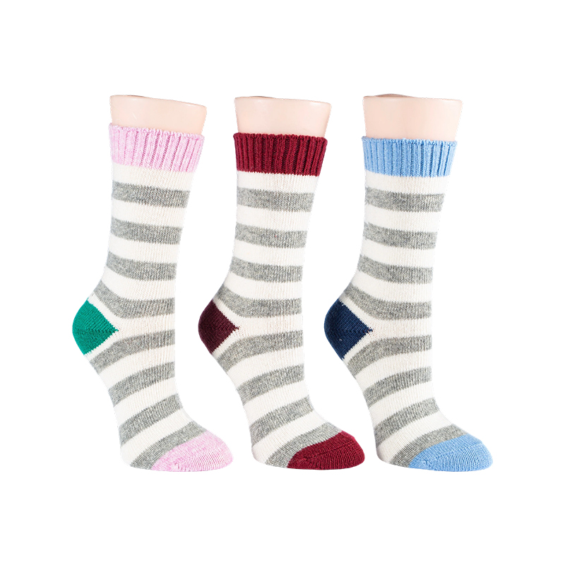 Damen-Wollstreifensocken