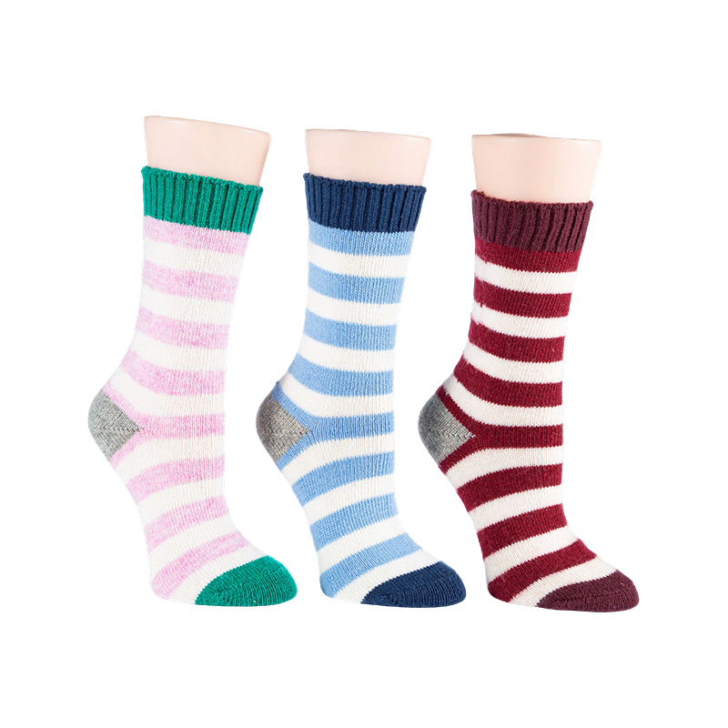 Damen-Wollstreifensocken