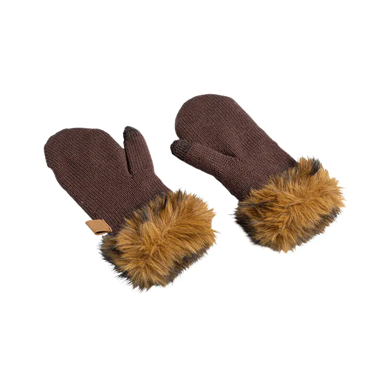 Gefütterter Damenhandschuh mit Kunstfell